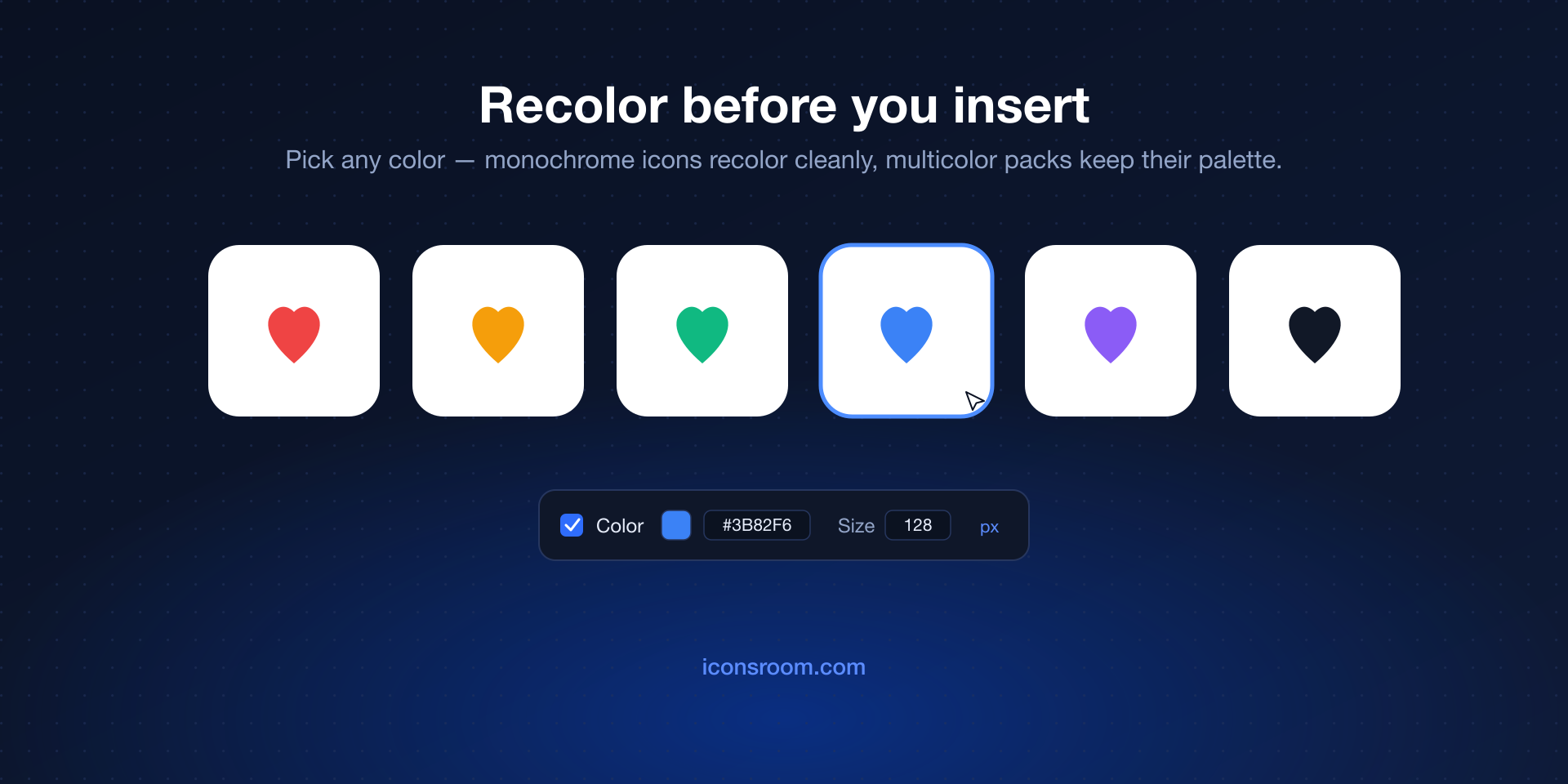 Recoloring an icon before inserting it in Figma